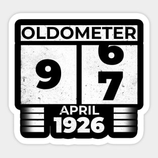 Oldometer 97 Years Old Born In April 1926 Sticker